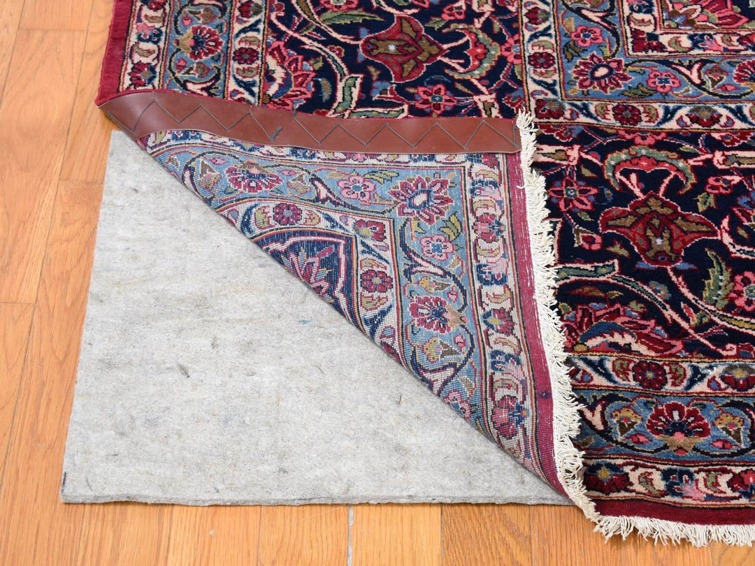 14'2" x 17'2" Vintage Hand Knotted Red Wool Rectangle Oriental Rug - MOA10280502