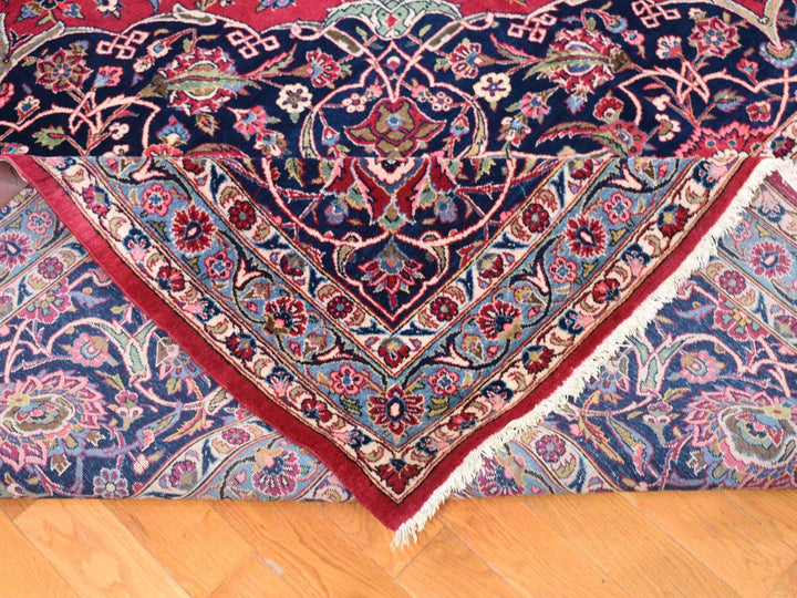 14'2" x 17'2" Vintage Hand Knotted Red Wool Rectangle Oriental Rug - MOA10280502