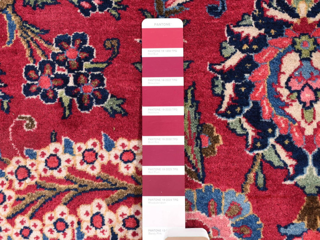 14'2" x 17'2" Vintage Hand Knotted Red Wool Rectangle Oriental Rug - MOA10280502