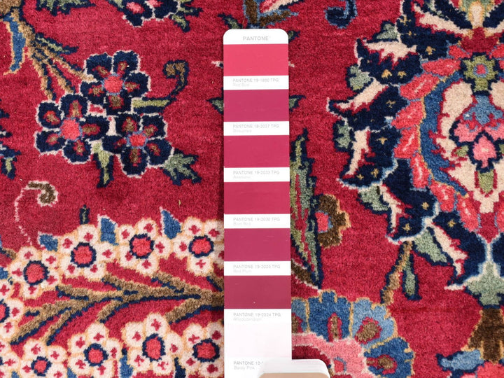 14'2" x 17'2" Vintage Hand Knotted Red Wool Rectangle Oriental Rug - MOA10280502