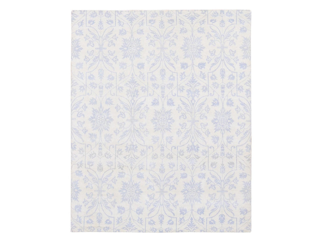 8'0" x 9'10" New Hand Knotted Beige Wool Rectangle Oriental Rug - MOA10280503