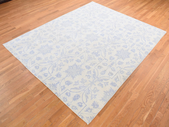 8'0" x 9'10" New Hand Knotted Beige Wool Rectangle Oriental Rug - MOA10280503