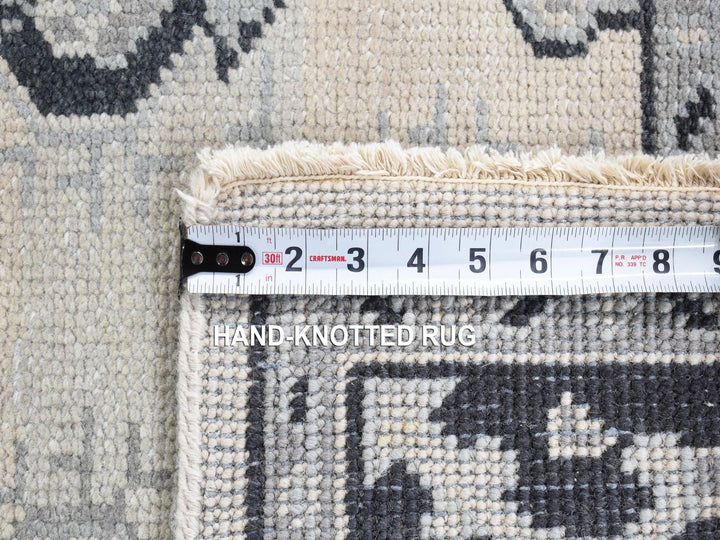 6'0" x 9'0" New Hand Knotted Ivory Wool Rectangle Oriental Rug - MOA10280504