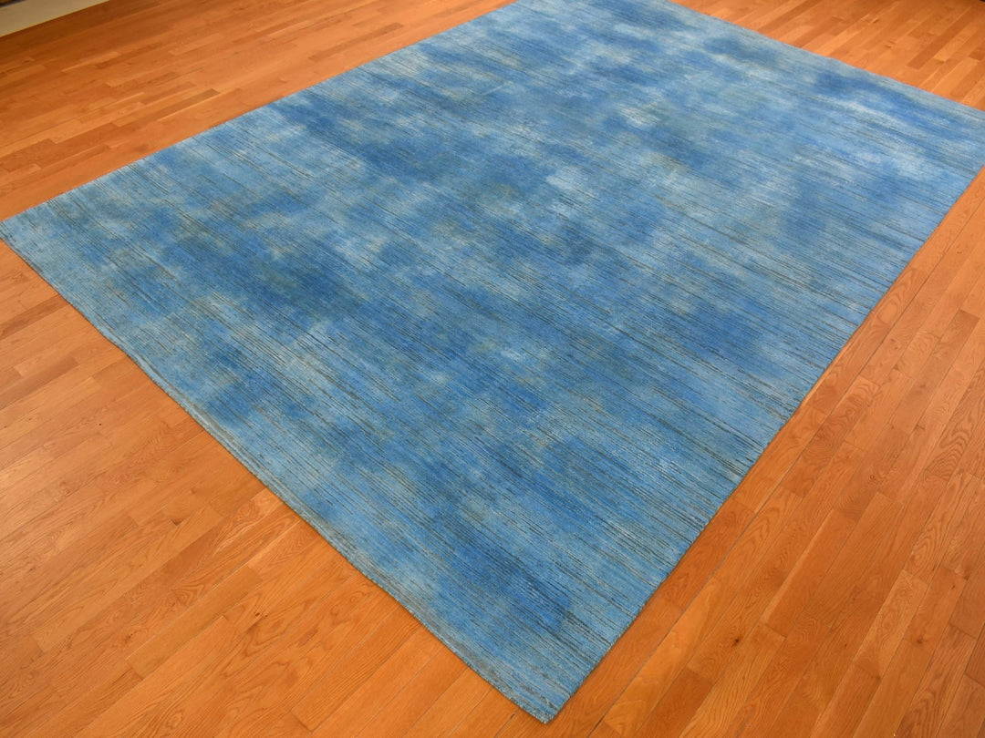10'0" x 14'1" New Hand Knotted Overdyed Wool Rectangle Oriental Rug - MOA10280518