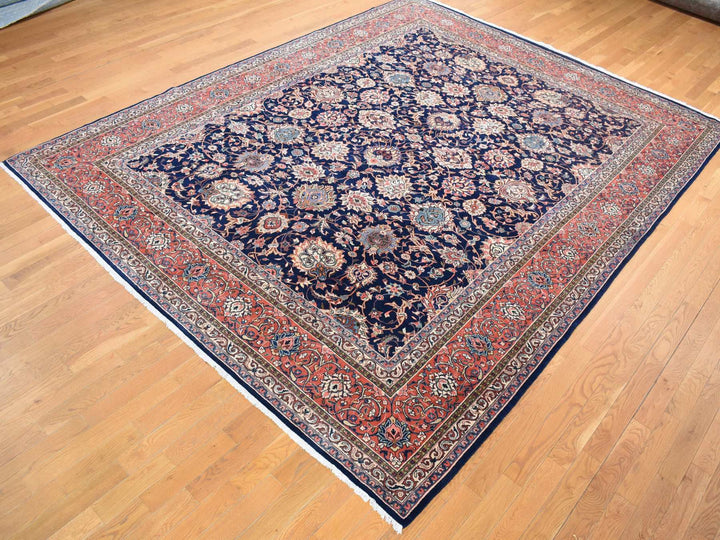 9'2" x 12'0" New Hand Knotted Blue Wool Rectangle Oriental Rug - MOA10280528