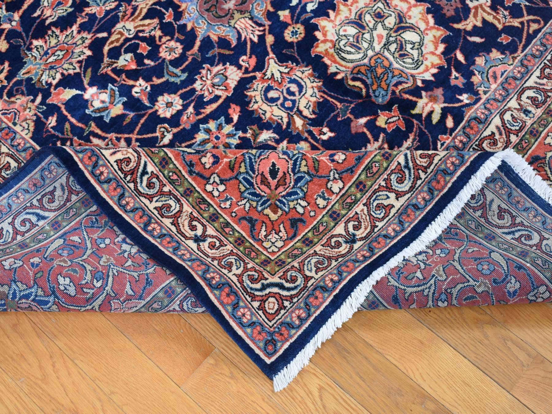 9'2" x 12'0" New Hand Knotted Blue Wool Rectangle Oriental Rug - MOA10280528