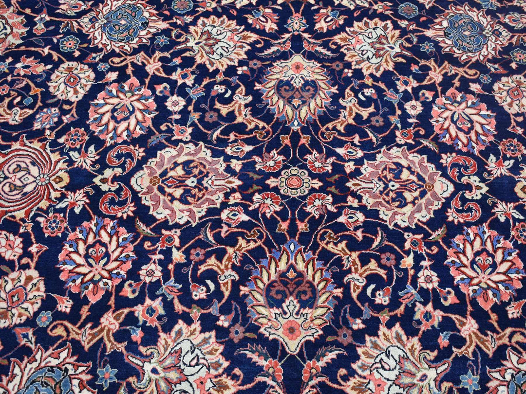 9'2" x 12'0" New Hand Knotted Blue Wool Rectangle Oriental Rug - MOA10280528