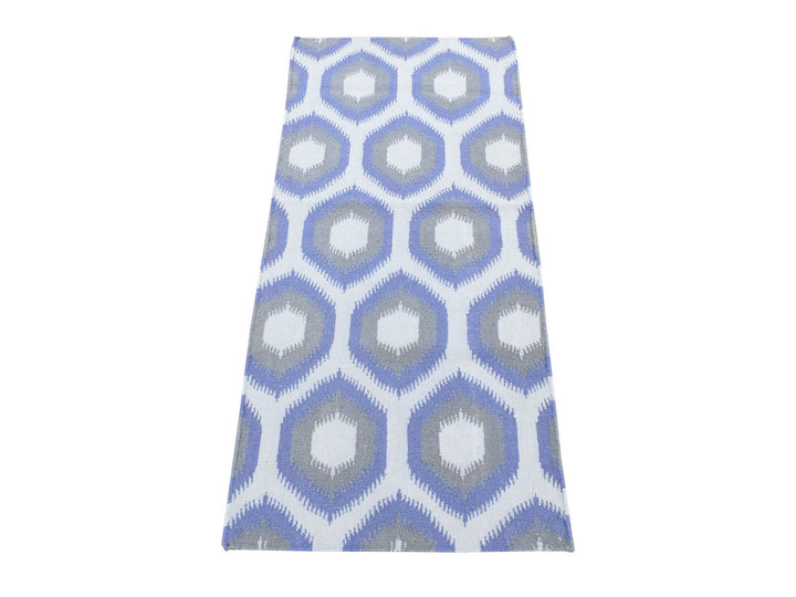 2'5" x 6'0" New Hand Woven Grey Wool Rectangle Oriental Rug - MOA10280534