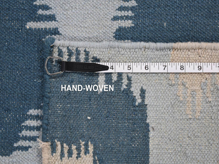 2'5" x 6'0" New Hand Woven Blue Wool Runner Oriental Rug - MOA10280535