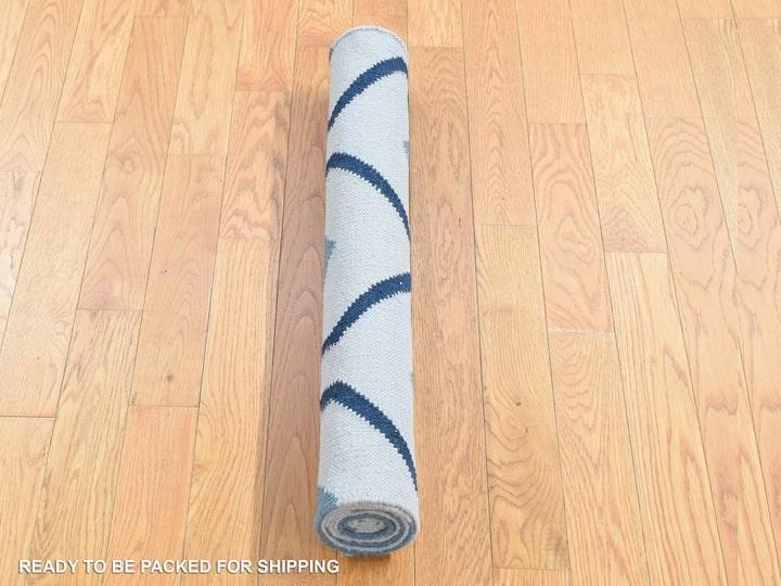 2'7" x 6'0" New Hand Woven Ivory Wool Runner Oriental Rug - MOA10280542