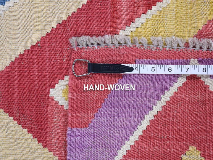 7'1" x 10'1" New Hand Woven Pink Wool Rectangle Oriental Rug - MOA10280551