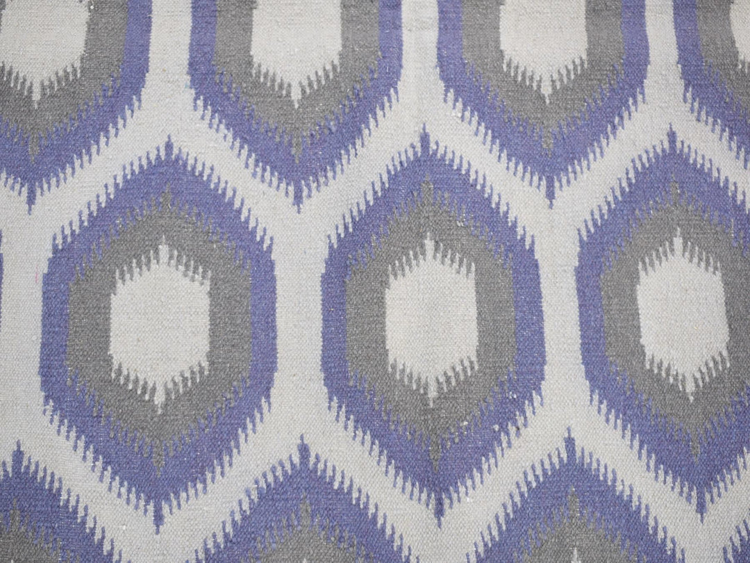 4'0" x 6'0" New Hand Woven Grey Wool Rectangle Oriental Rug - MOA10280557