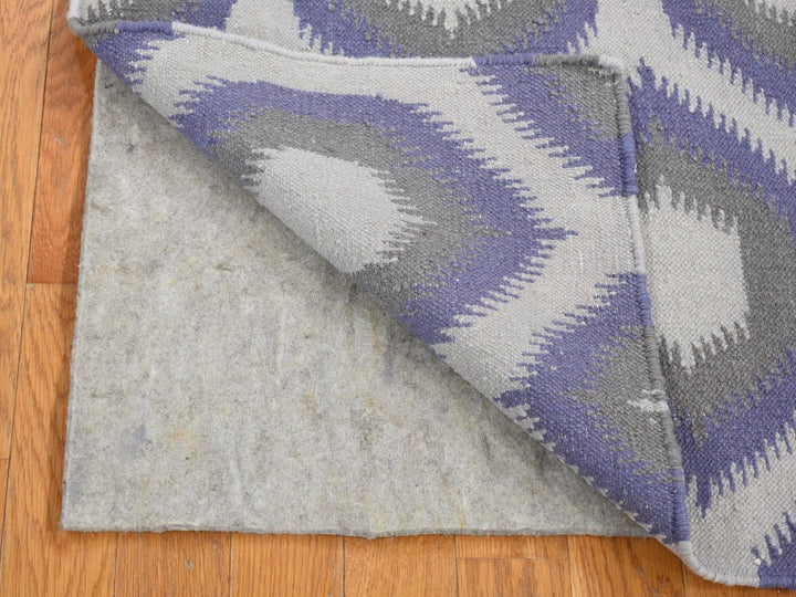 4'0" x 6'0" New Hand Woven Grey Wool Rectangle Oriental Rug - MOA10280557