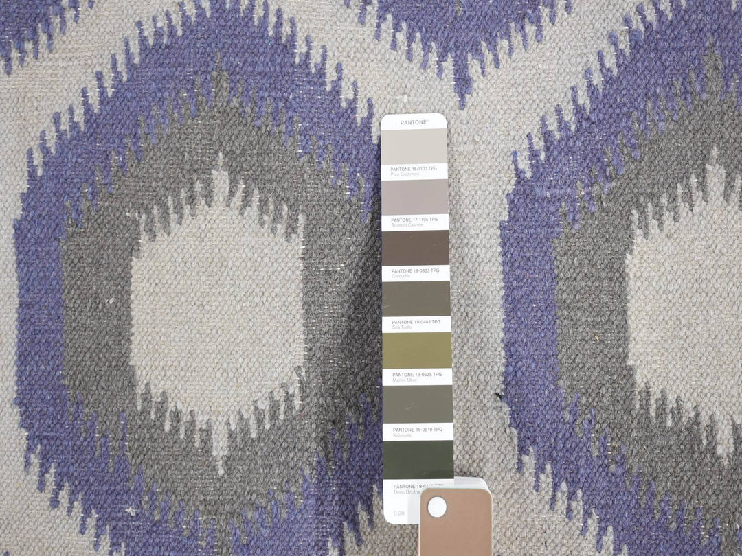 4'0" x 6'0" New Hand Woven Grey Wool Rectangle Oriental Rug - MOA10280557
