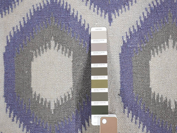 4'0" x 6'0" New Hand Woven Grey Wool Rectangle Oriental Rug - MOA10280557