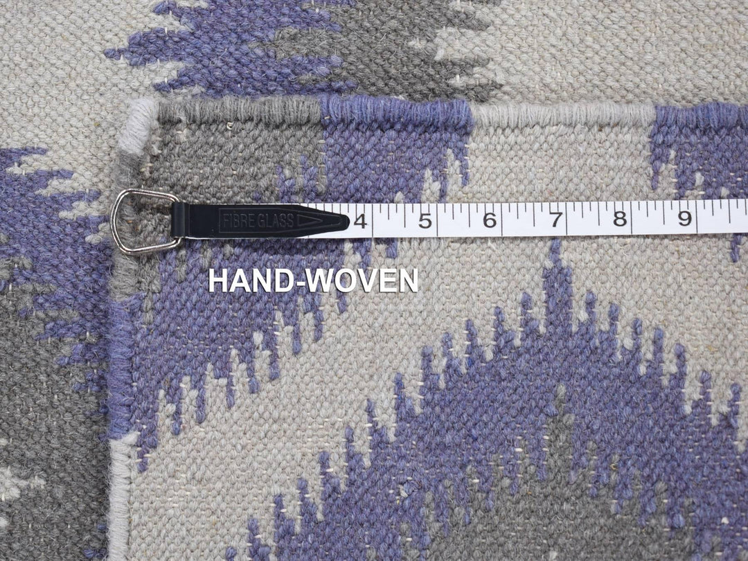 4'0" x 6'0" New Hand Woven Grey Wool Rectangle Oriental Rug - MOA10280557