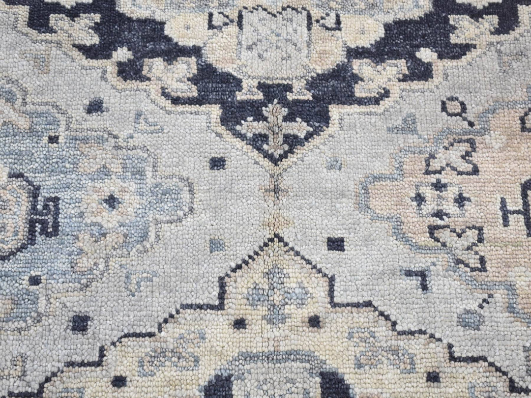 3'0" x 3'0" New Hand Knotted Grey Wool Square Oriental Rug - MOA10280561