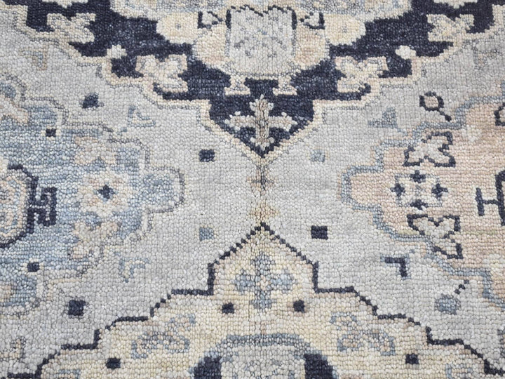 3'0" x 3'0" New Hand Knotted Grey Wool Square Oriental Rug - MOA10280561