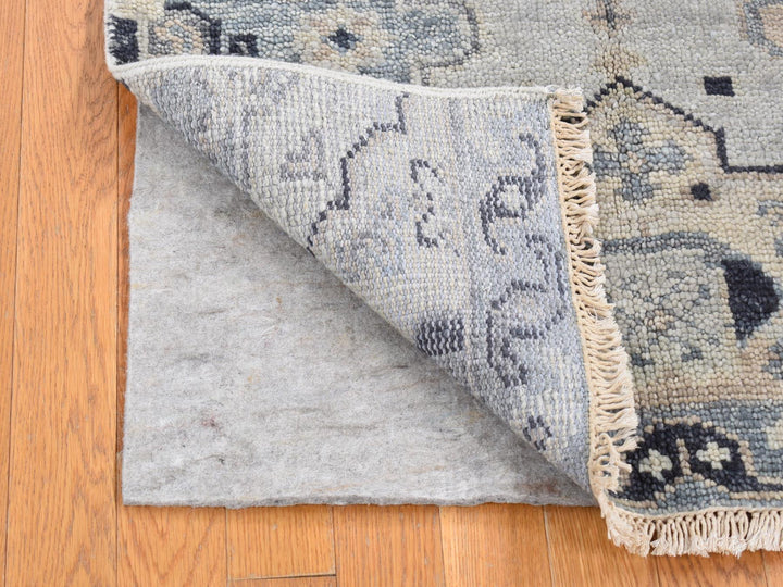 3'0" x 3'0" New Hand Knotted Grey Wool Square Oriental Rug - MOA10280561