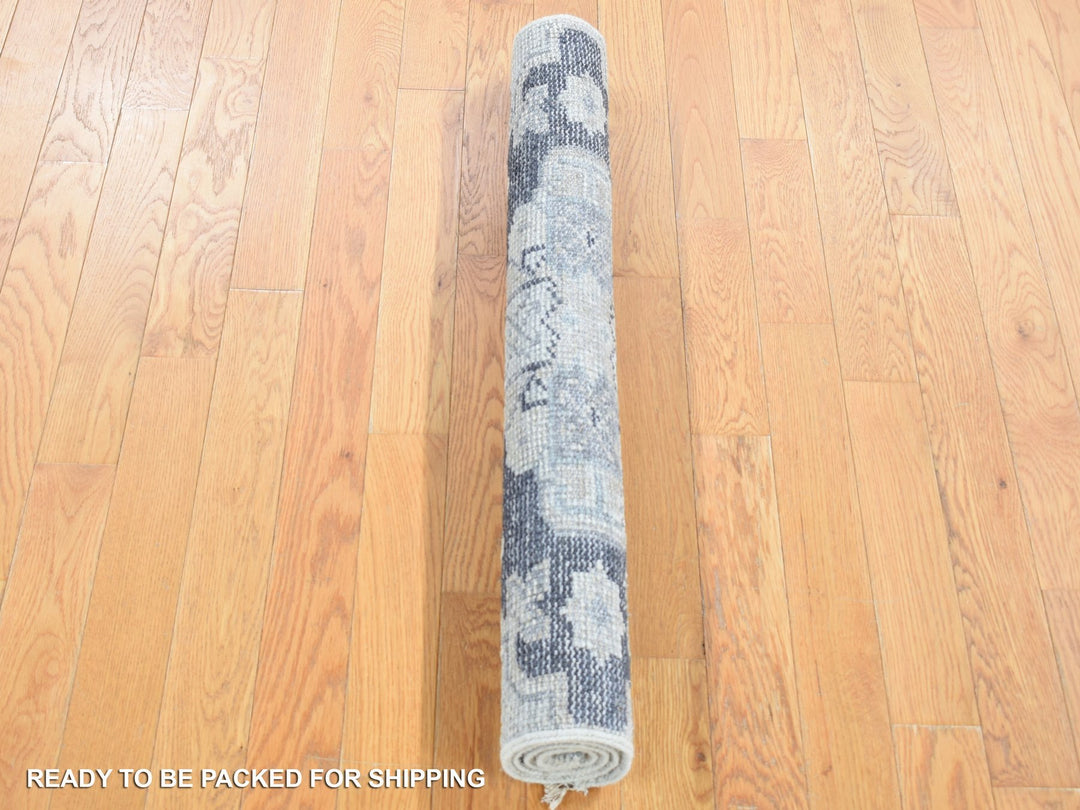 3'0" x 3'0" New Hand Knotted Grey Wool Square Oriental Rug - MOA10280561