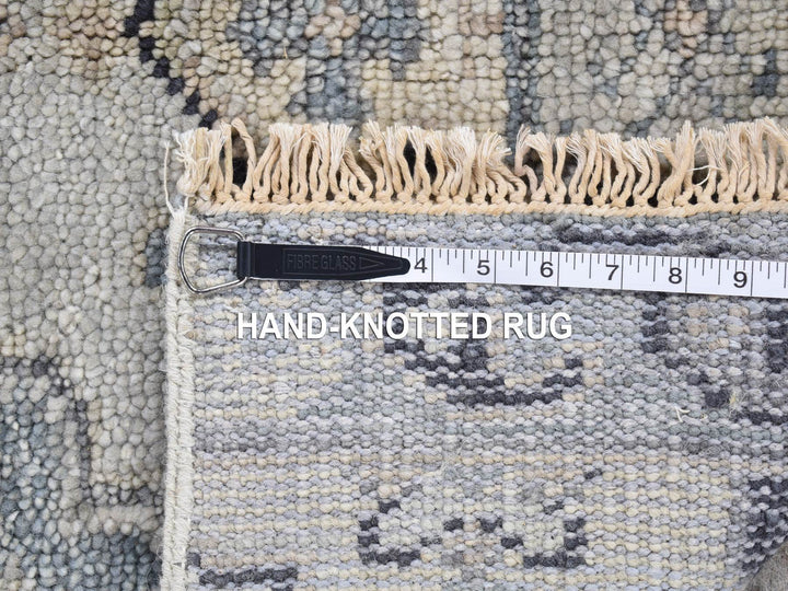 3'0" x 3'0" New Hand Knotted Grey Wool Square Oriental Rug - MOA10280561