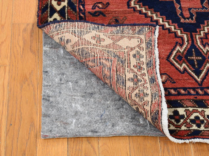 5'5" x 7'0" Vintage Hand Knotted Red Wool Rectangle Oriental Rug - MOA10280570