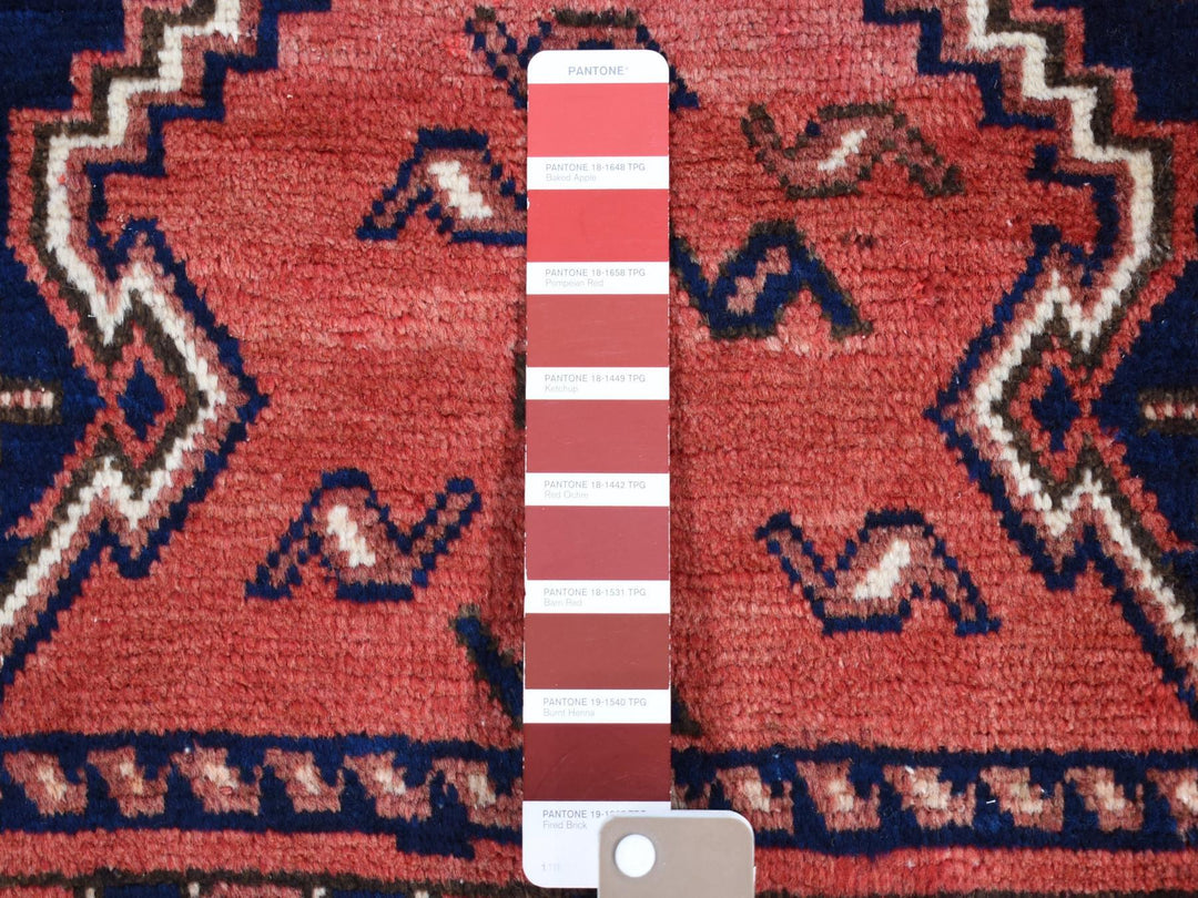5'5" x 7'0" Vintage Hand Knotted Red Wool Rectangle Oriental Rug - MOA10280570