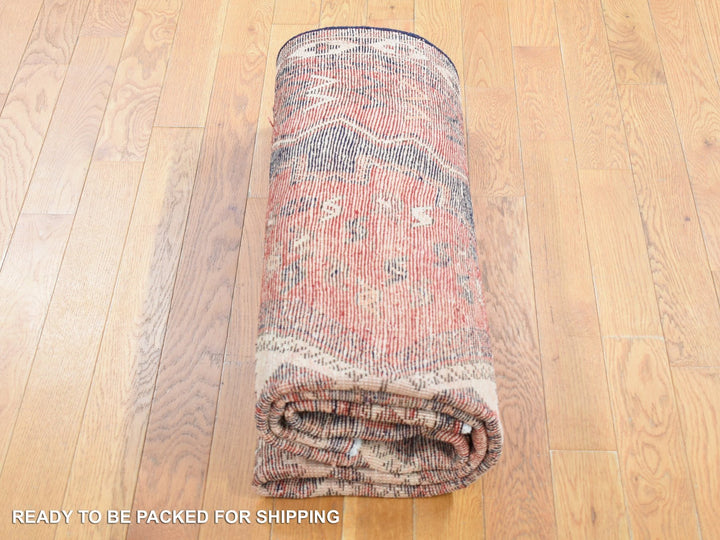 5'5" x 7'0" Vintage Hand Knotted Red Wool Rectangle Oriental Rug - MOA10280570