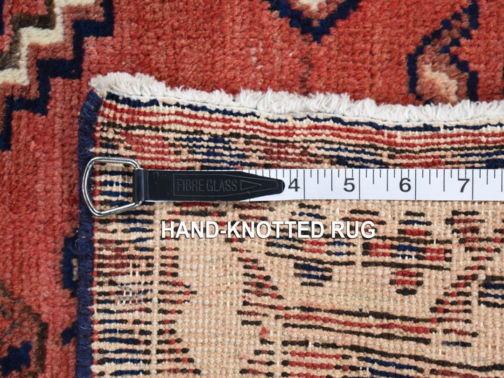5'5" x 7'0" Vintage Hand Knotted Red Wool Rectangle Oriental Rug - MOA10280570