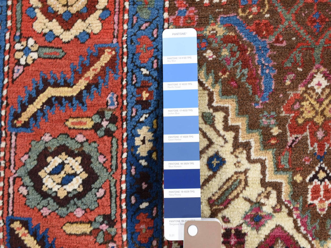 3'0" x 13'6" Vintage Hand Knotted Brown Wool Runner Oriental Rug - MOA10280592
