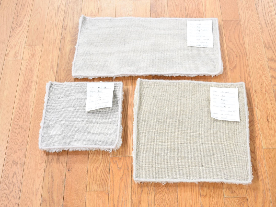 1'0" x 2'1" New Hand Knotted Ivory Wool Rectangle Oriental Rug - MOA10280596
