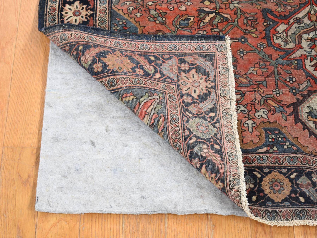 4'1" x 6'4" Vintage Hand Knotted Red Wool Rectangle Oriental Rug - MOA10280602