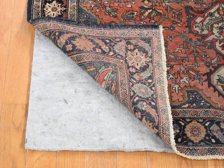 4'1" x 6'4" Vintage Hand Knotted Red Wool Rectangle Oriental Rug - MOA10280602