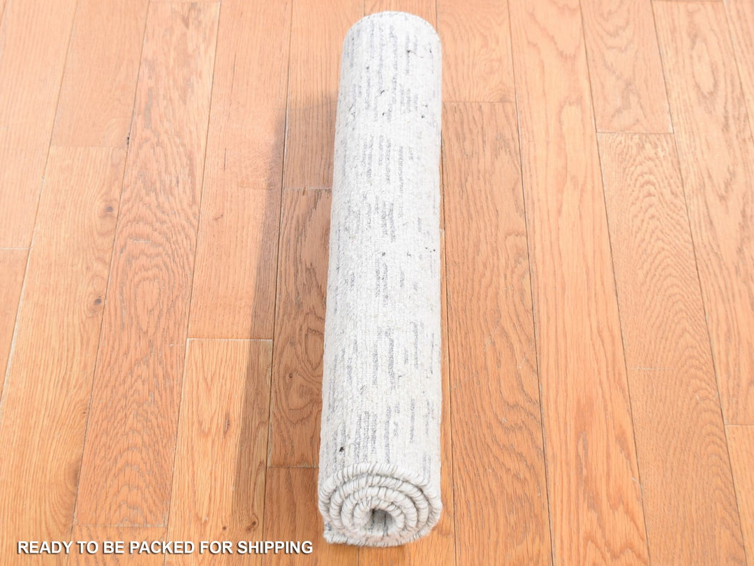 2'2" x 3'0" New Hand Knotted Ivory Wool Rectangle Oriental Rug - MOA10280603
