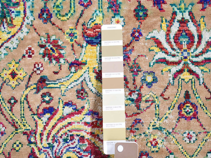1'10" x 2'0" New Hand Knotted Brown Wool & Silk Square Oriental Rug - MOA10280605