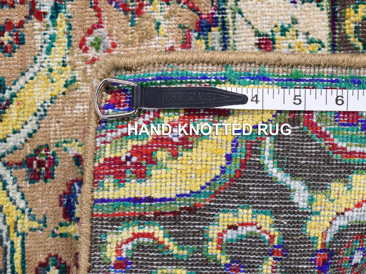 1'10" x 2'0" New Hand Knotted Brown Wool & Silk Square Oriental Rug - MOA10280605