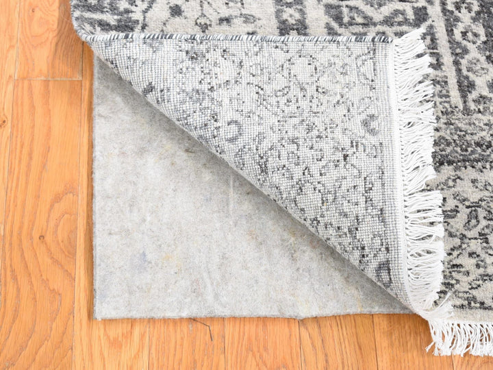 2'0" x 2'1" New Hand Knotted Grey Wool Square Oriental Rug - MOA10280607
