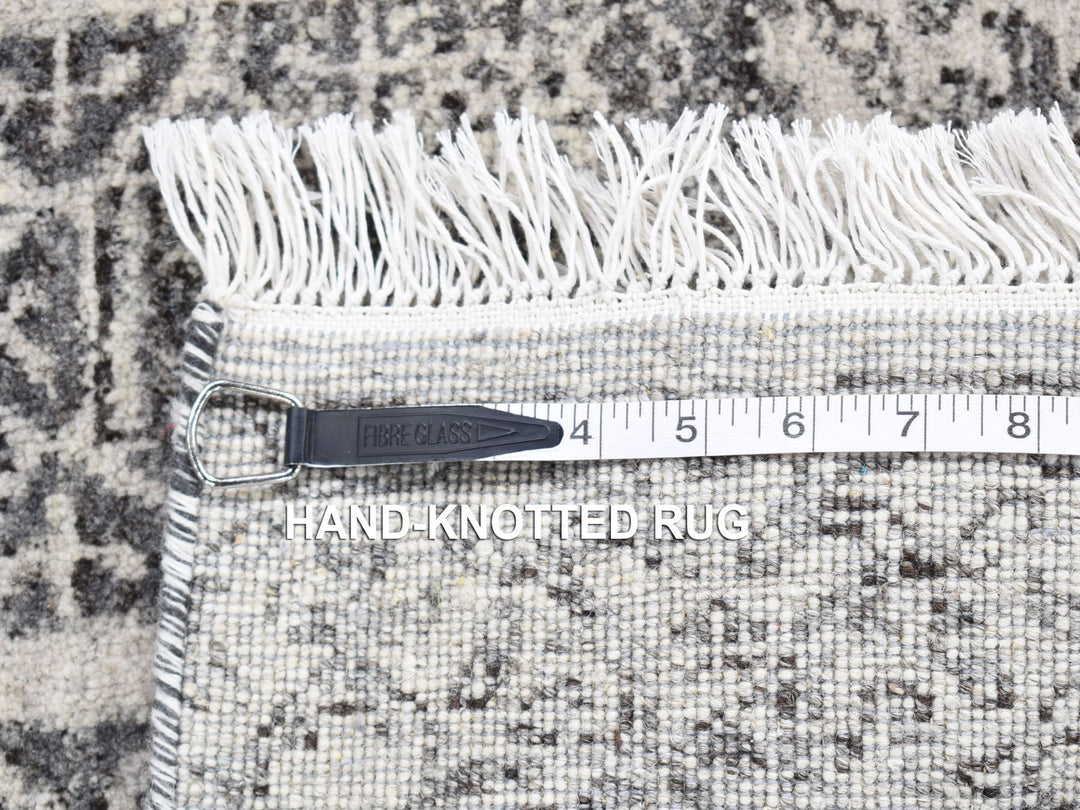 2'0" x 2'1" New Hand Knotted Grey Wool Square Oriental Rug - MOA10280607