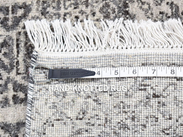 2'0" x 2'1" New Hand Knotted Grey Wool Square Oriental Rug - MOA10280607
