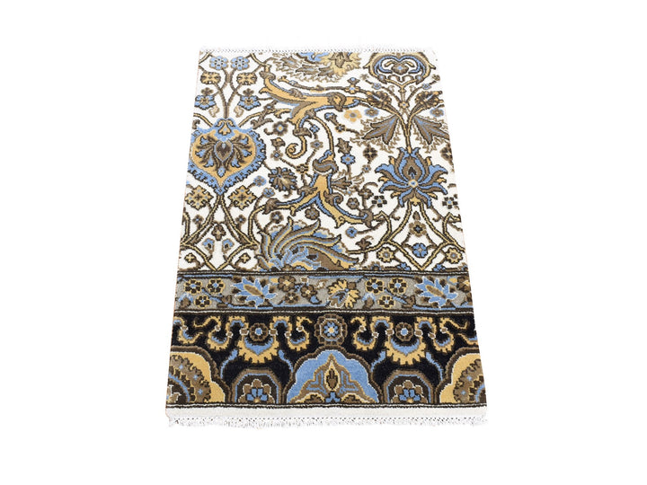 2'0" x 3'2" New Hand Knotted Ivory Wool Rectangle Oriental Rug - MOA10280612