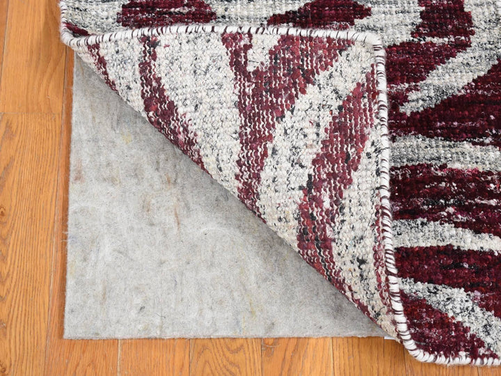 2'0" x 3'0" New Hand Knotted Ivory Sari Silk Rectangle Oriental Rug - MOA10280614