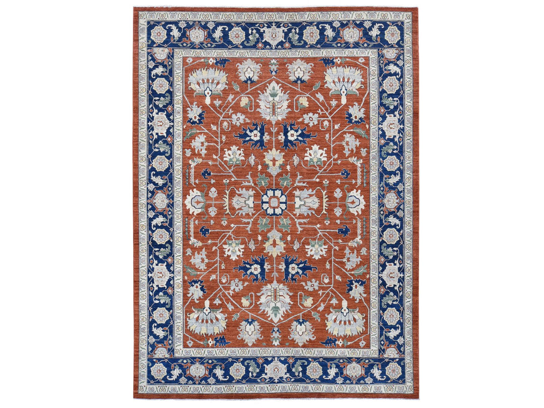 10'0" x 13'10" New Hand Knotted Red Wool Rectangle Oriental Rug - MOA10280627
