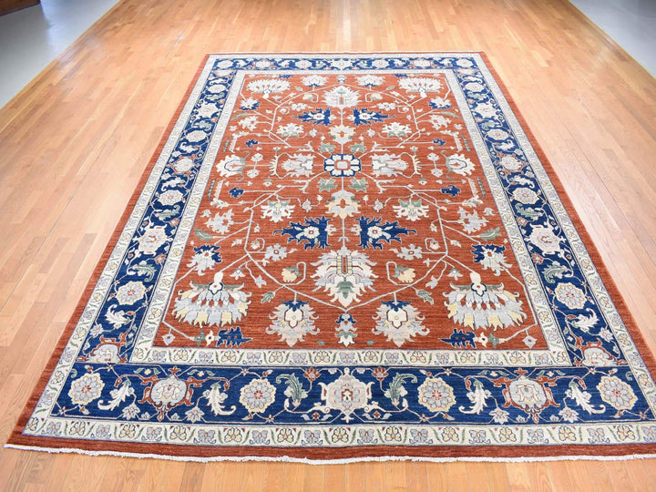 10'0" x 13'10" New Hand Knotted Red Wool Rectangle Oriental Rug - MOA10280627