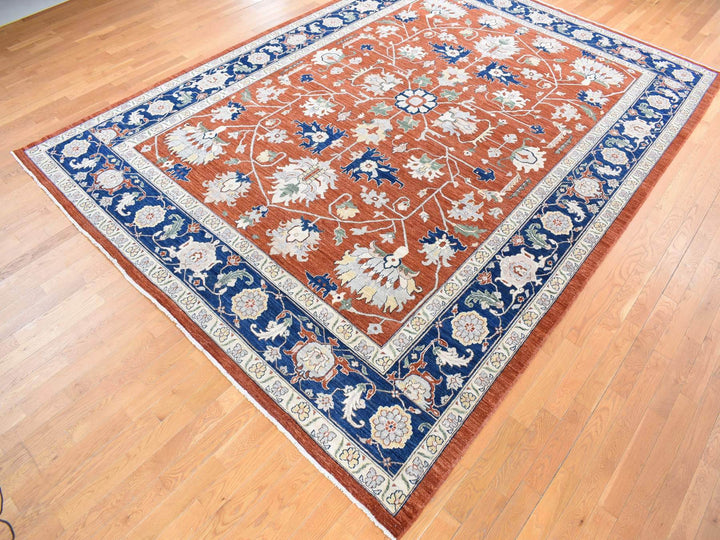 10'0" x 13'10" New Hand Knotted Red Wool Rectangle Oriental Rug - MOA10280627