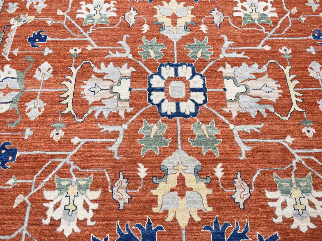 10'0" x 13'10" New Hand Knotted Red Wool Rectangle Oriental Rug - MOA10280627