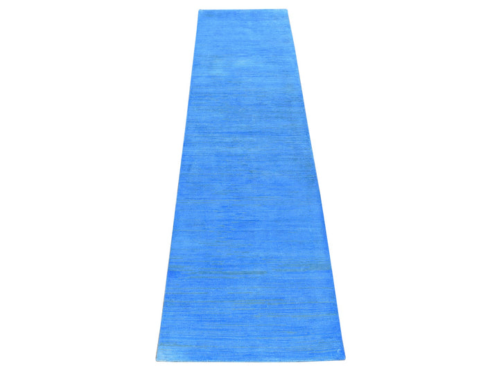 2'5" x 10'2" New Hand Knotted Overdyed Wool Runner Oriental Rug - MOA10280631