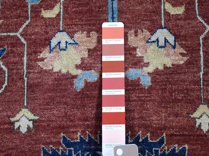 10'1" x 13'9" New Hand Knotted Red Wool Rectangle Oriental Rug - MOA10280634