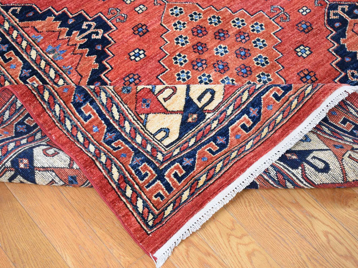 10'0" x 14'0" New Hand Knotted Red Wool Rectangle Oriental Rug - MOA10280642