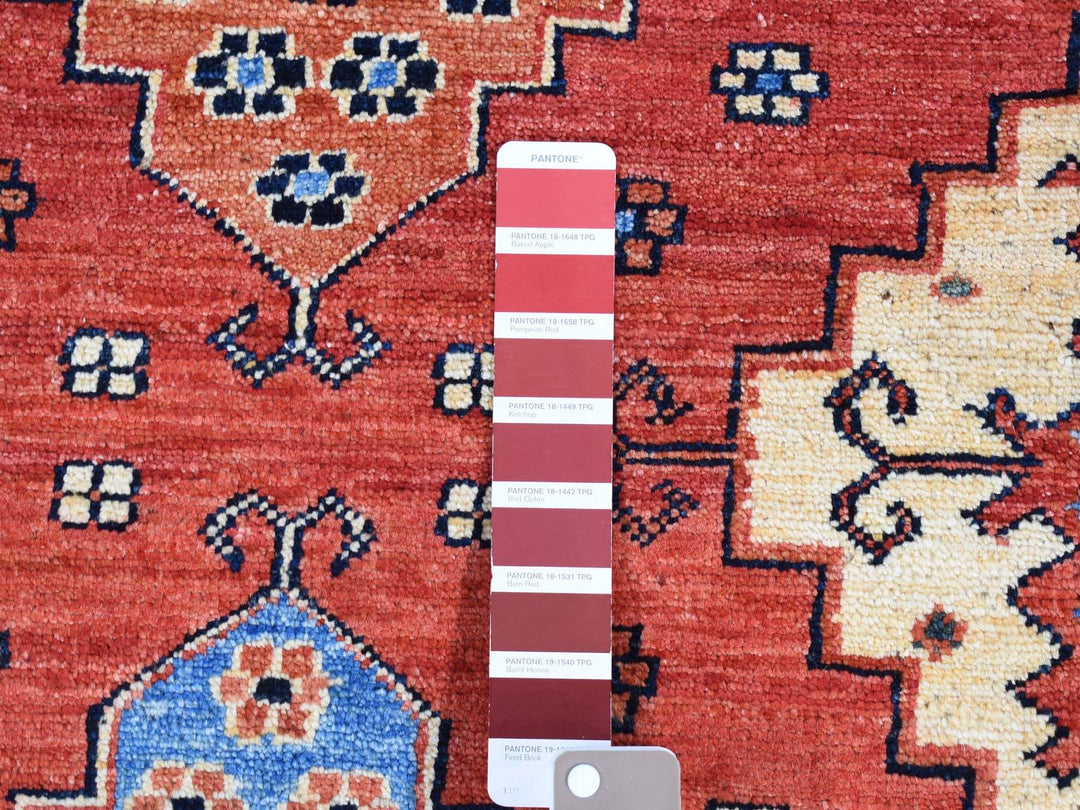 10'0" x 14'0" New Hand Knotted Red Wool Rectangle Oriental Rug - MOA10280642