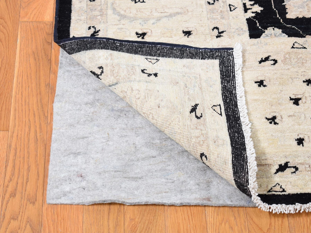 8'10" x 12'0" New Hand Knotted Black Wool Rectangle Oriental Rug - MOA10280651